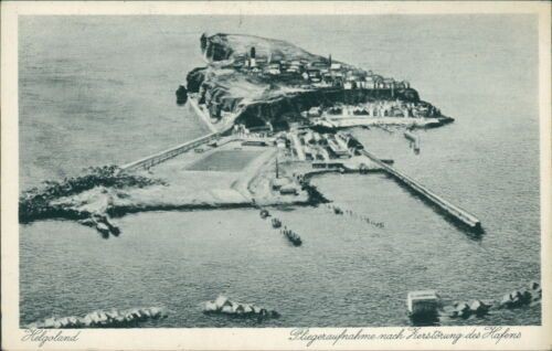 Postcard Heligoland aerial photo after destruction of the port (No.864)