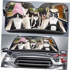 Cute cat Driver car Front Window Windshield Sunshade, car Sunshade 57x27.5