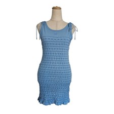 Chanel CC 23P Light Blue Sleeveless Knit Woman Dress
