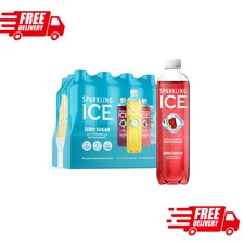 Sparkling Ice Blue Variety Pack, Zero Sugar Sparkling Water 17 fl oz, 12 count S