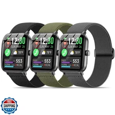 Kollody 3-Pack Nylon Elastic Watch Band 22mm for GloryFit T80/T70/T60/T50