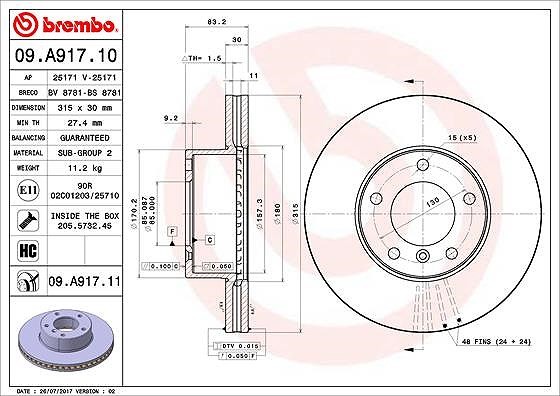 2X Brembo Bremsscheibe Vorderachse U.A. FüR MERCEDES-BENZ, Puch-image