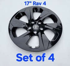 Toyota Rav 4 17 Gloss Black Replacement Hubcaps Wheelcovers Fits 2019-2023 4 Toyota Rav 4 17 Gloss Black Replacement Hubcaps Wheelcovers Fits 2019-2023 4