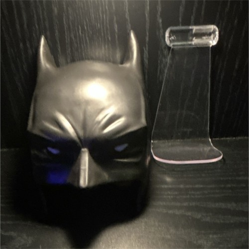 Batman Black Costume Mask with Pointed Ears and Display Stand
