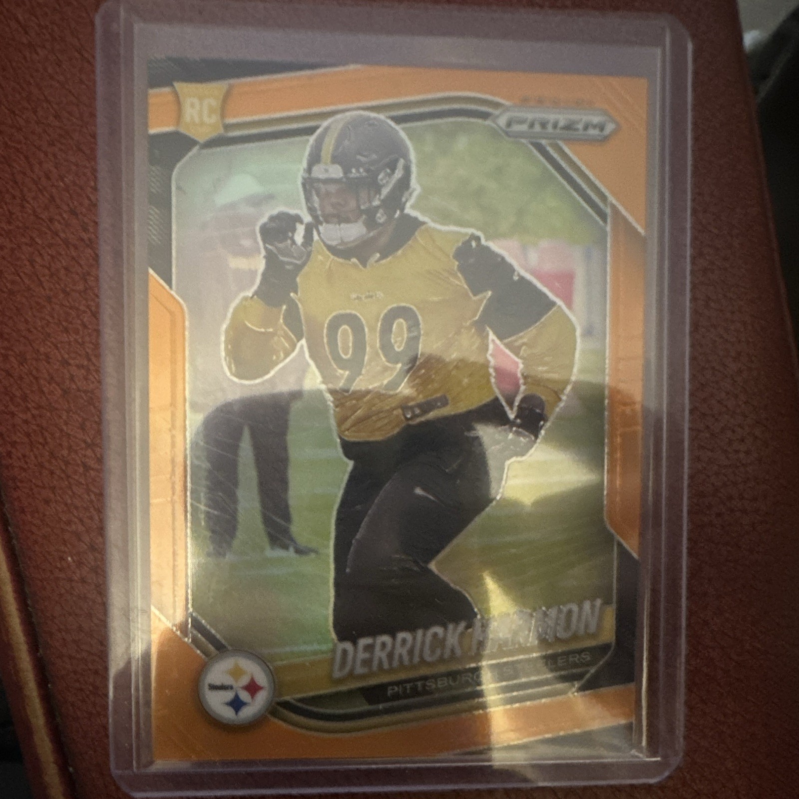 Panini 2025 Prizm Rookies Derrick Harmon RC #368 Orange Prizm /249 Steelers