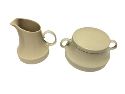 Lord Nelson Creamer and Sugar Bowl w Lid Set Beige LNE2 Pattern