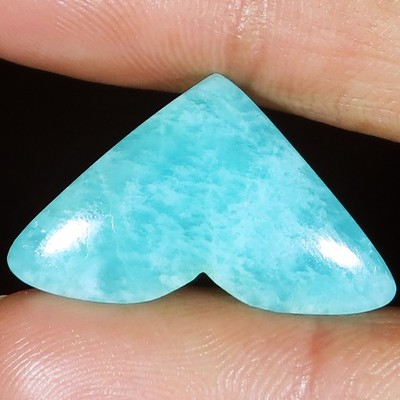 natural AMAZONITE cabochon loose gemstone 19.70 Cts. (17x30x05 mm) heart shape