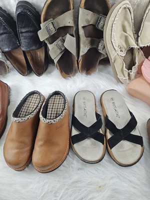 Simple Clogs Brown + White Stag Black Slide Sandals Bundle 2 Pairs Women s Sz 6