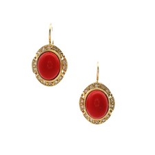 18kt yellow Gold Earrings with Italian coral ...