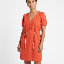 J.Crew Orange Shift Short Polka Dot Dress Women Size 2