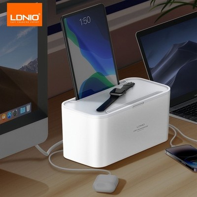 LDNIO 8-in-1 Steckdosenleiste Kabel Organizer Box 5 Gang 2500W | Wireless Charger 15W