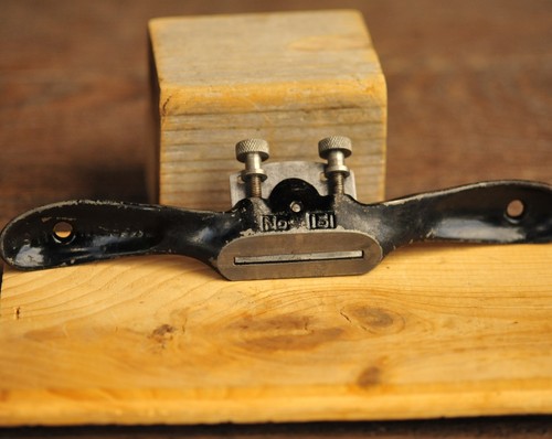 Cuchillo de afeitar vintage Stanley Nº 151 radios 2 asas madera plano dibujo EE. UU. - Imagen 6 de 11