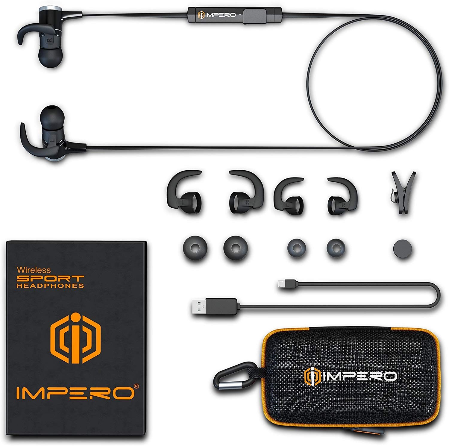 Bluetooth 4.1 Wireless Earbuds aptX Sport Headphones with Mic & Case Black New