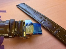 20mm Longines Watch Brown croc Leather deployment Strap