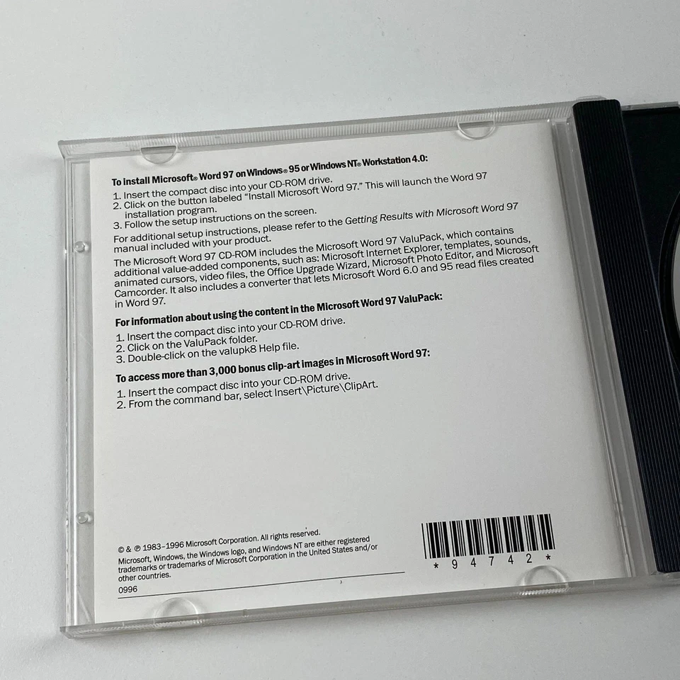 Microsoft Word 97 (CD, Legacy Software) – For Windows 95 / Windows 98 / NT Retro — 第 4/4 张图片