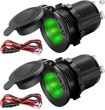 12V/24V Car Cigarette Lighter Socket Replacement with Green LED for Car Marin