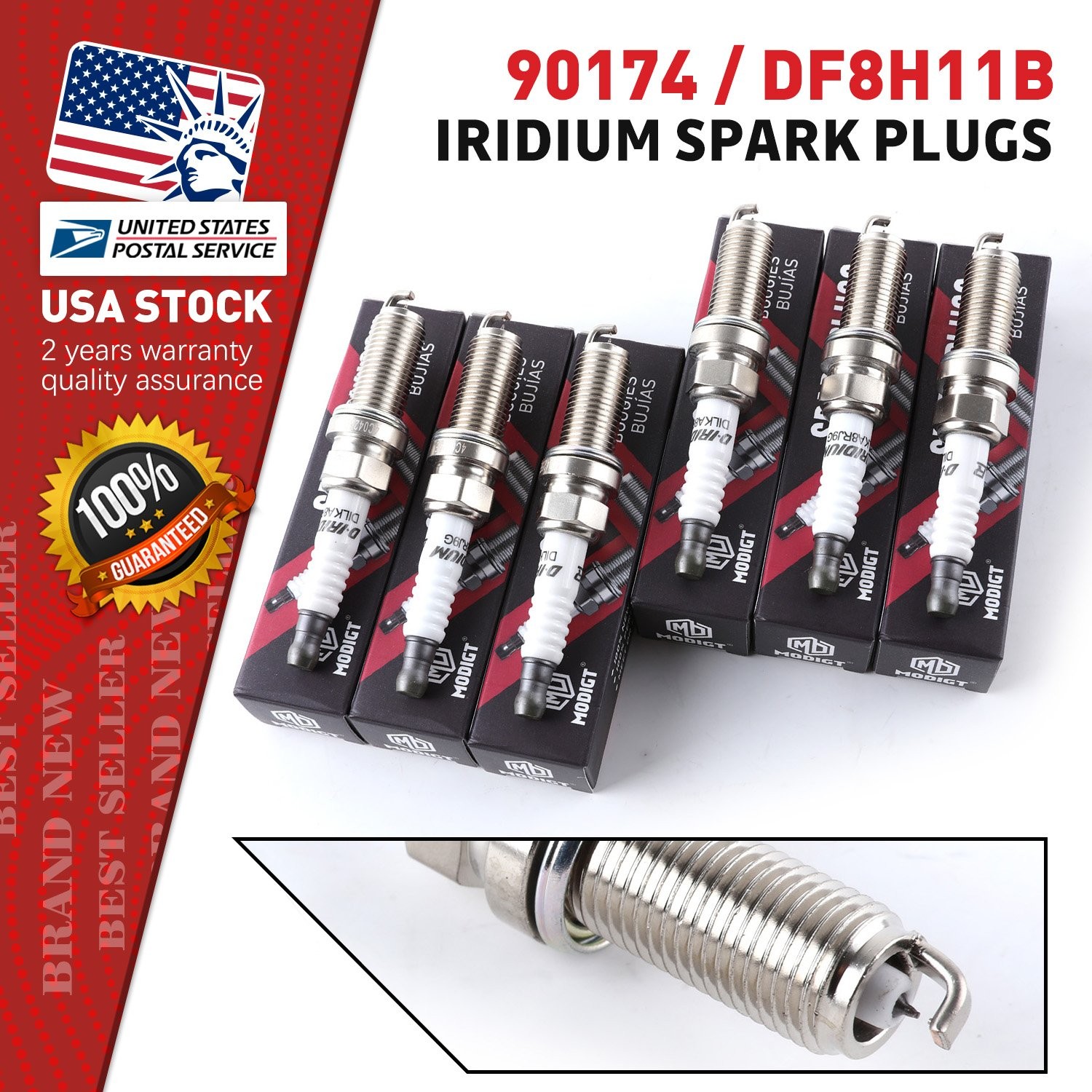 Set of 6 New Iridium IX DF8H11B For NGK 90174 OEM Spark Plugs For INFINITI 3.7L