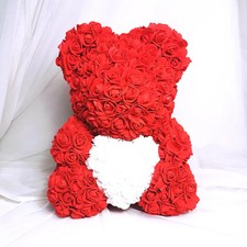 23*20*12CM Rose Bear Teddy Artificial Foam Flower Valentines Gift Wedding Decor