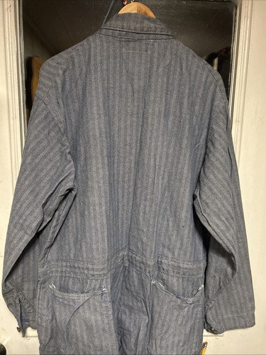 Vtg Universal Overall Stone Cutter Herringbone Work Wear Sz. 52 Brass Bttn Union - Picture 13 of 14
