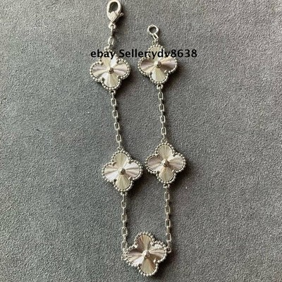 Clover Bracelet 925 silver white gold plated 15mm 5 motifs Clover Bracelet