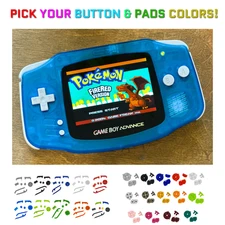 Nintendo Game Boy Advance GBA Clear Blue System Backlit V5 IPS LCD BUTTONS