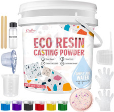 Eco Resin Casting Powder - 1400G Ceramic Resin Powders Kit with 6Pcs Pigments, F