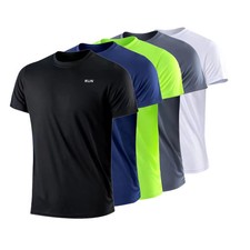 Mens Quick Dry Short Sleeve Gym T Shirt Moisture Wicking Lightweight Sports Top