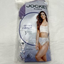Jockey 3-Pack Elance French Cut Comfort 100 Cotton Multicolor Size 5S