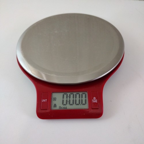 Round Electronic Kitchen Scale, Food Scale, Stainless Steel Platform