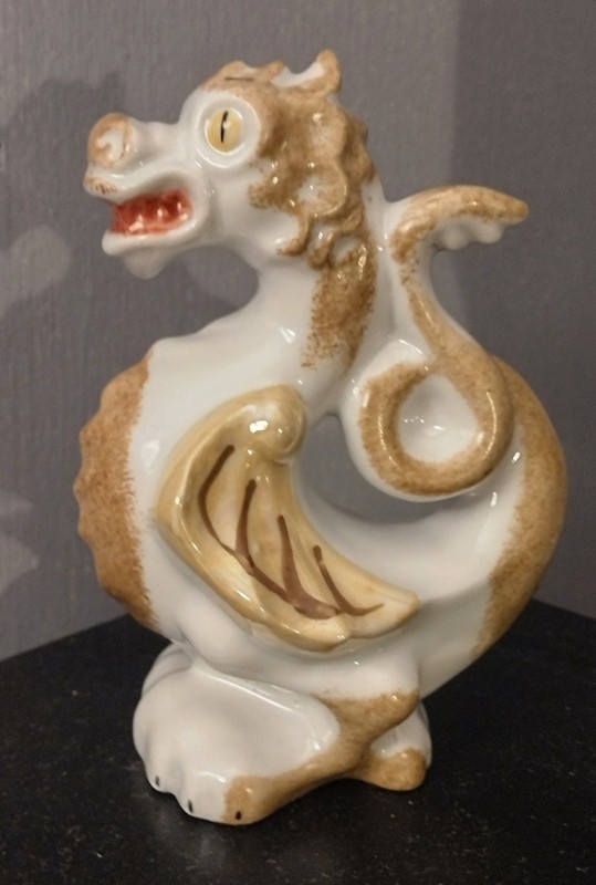 VTG Aquarium Chinese Dragon Fish Tank Ornament Decoration Lusterware Prop Rare  