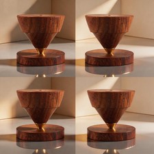 4Set HiFi Speakers Amplifier Rosewood Spike Isolation Stand Feet + Pads 23x20mm
