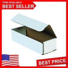 Corrugated Cardboard Mailers 8x3x2 Inch White Tuck Top Boxes 50 Pack