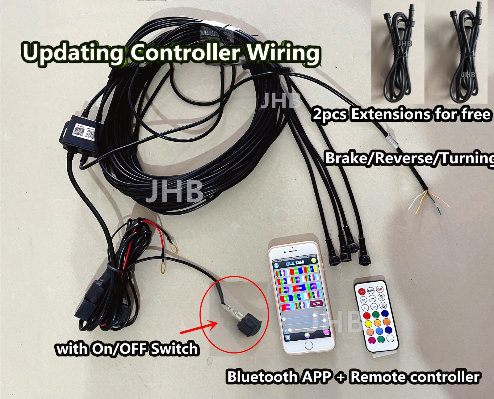 JHB 4x 17.5"Multicolor DOUBLE ROW CHASING Flow LED Trucks Wheel Rings Rim Lights