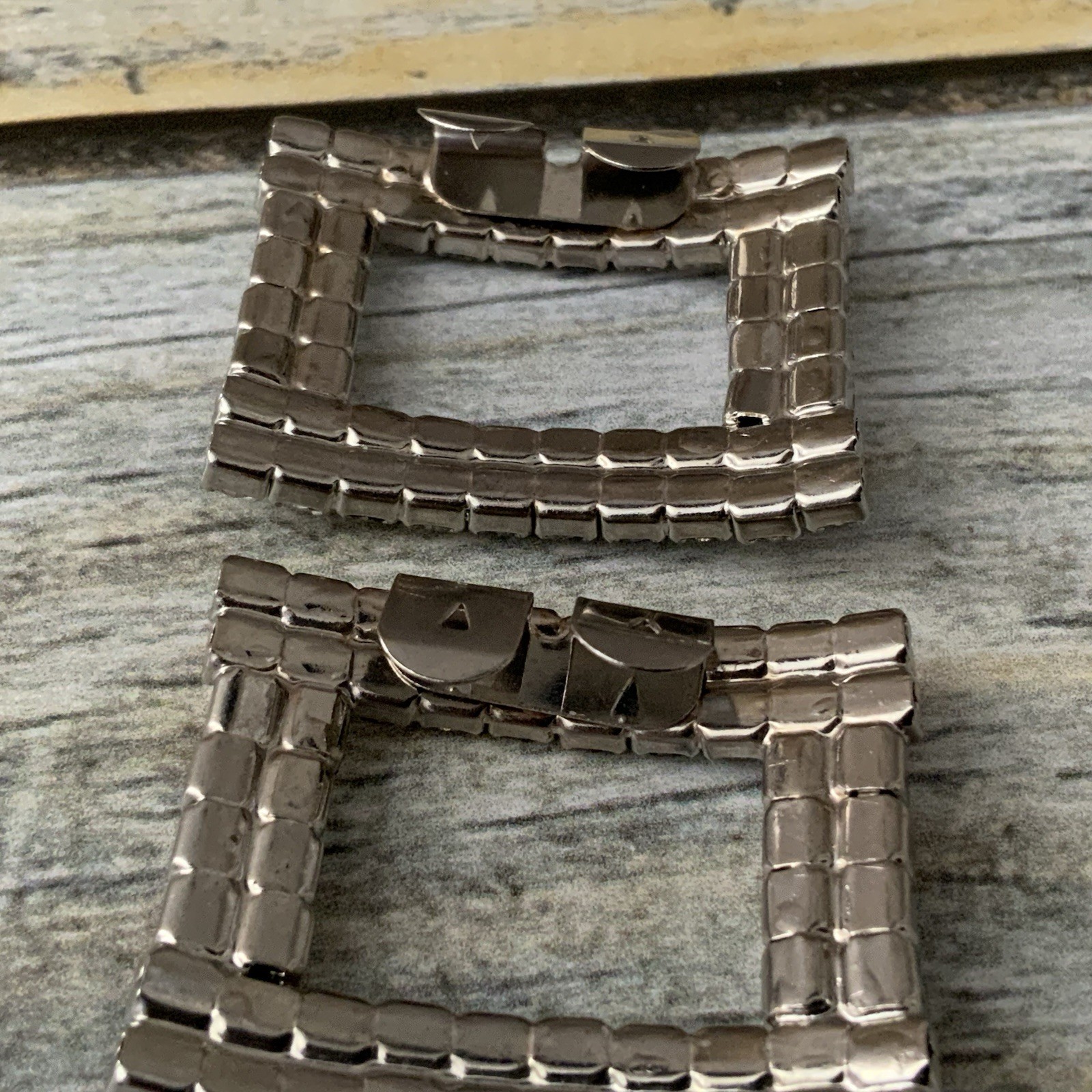 Vintage Rhinestone Rectangular Shoe Clips - Pinch… - image 2