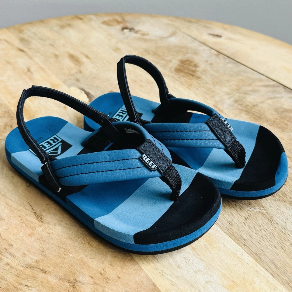 Sandalias REEF Ahi para niños talla 9/10 chanclas correa para el tobillo playa piscina zapatos azules Foto 4 de 4