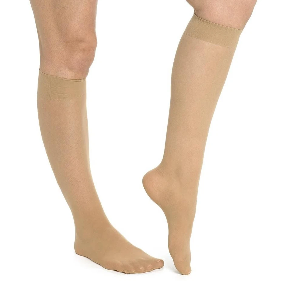 Collants Femme 5 Pack 15 Deniers Sheer Genou Léger Nylon Élasthanne - Photo 1/1