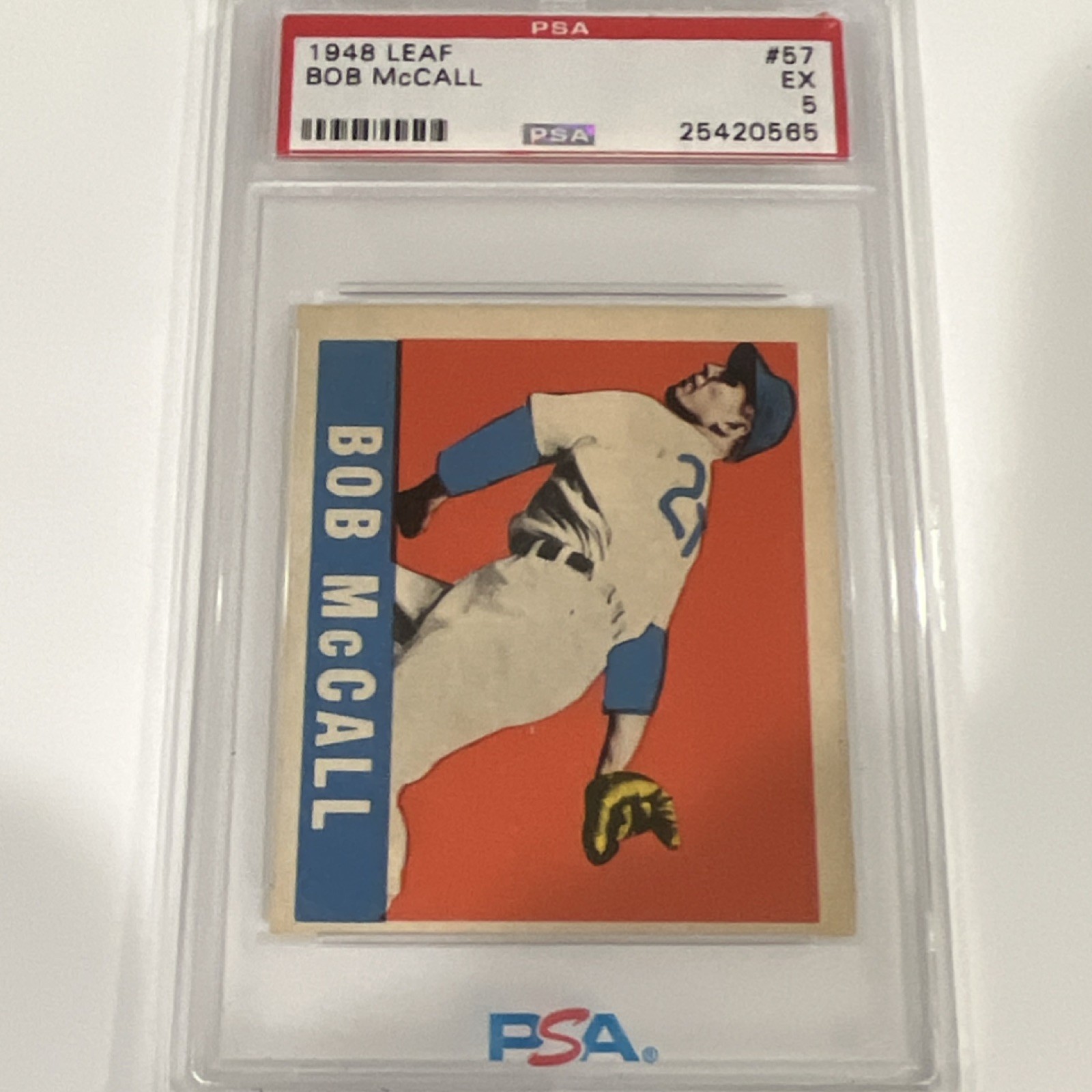 Leaf 1948-49 Rookie Bob McCall #57 PSA 5 Chicago Cubs MLB Baseball
