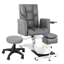 OPEN BOX-No Plumbing Pedicure Chair Adjustable Pedicure Station with Foot Basin
