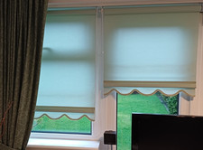 Roller blinds x4 (for patio doors/windows) pale green dimout good used condition