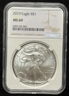 NGC MS 69 2019 American Silver Eagle One Dollar S$1 Coin - 383