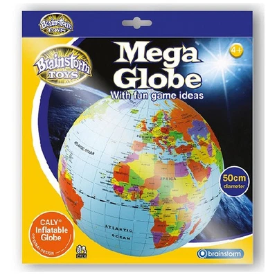 BRAINSTORM 50cm Aufblasbar Globe Ball - Kinder Zum Strand Erdkunde Spielzeug