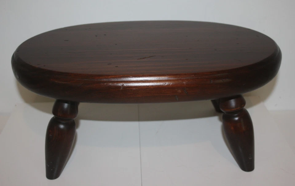 Solid Wood Oval Footstool Seat 17X10X7 - Image 2 of 4