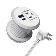 2 inch Desktop Power Grommet with 20W USB-C, Fast Charge Recessed Desk Outlet...