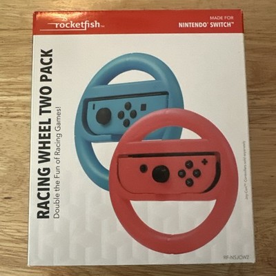 Racing Wheel 2-Pack for Nintendo Switch   Rocketfish Joy-Con Red/Blue