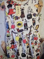 Brand New Whimsical Cat Print Sleeveless Skater Dress Size Xl best fit 8-10 