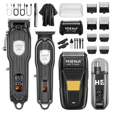 Professional Hair Clipper Kit Rechargeable Cordless Barber Kit and Hair Cutti...