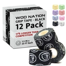 WOD Nation Weightlifting Hook Grip Tape - Comfortable, Stretchy Athletic Thum...