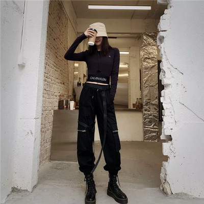 Techwear WOMEN Baggy Hosen Damen Ravewear Techno Clubwear Emo Gothic Punk  RAVE