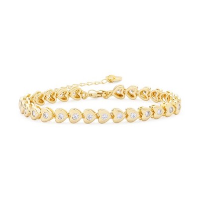 Tennis Bracelet Charms for , 14K Gold Plated with Sparkling 5A Cubic Zirconia...