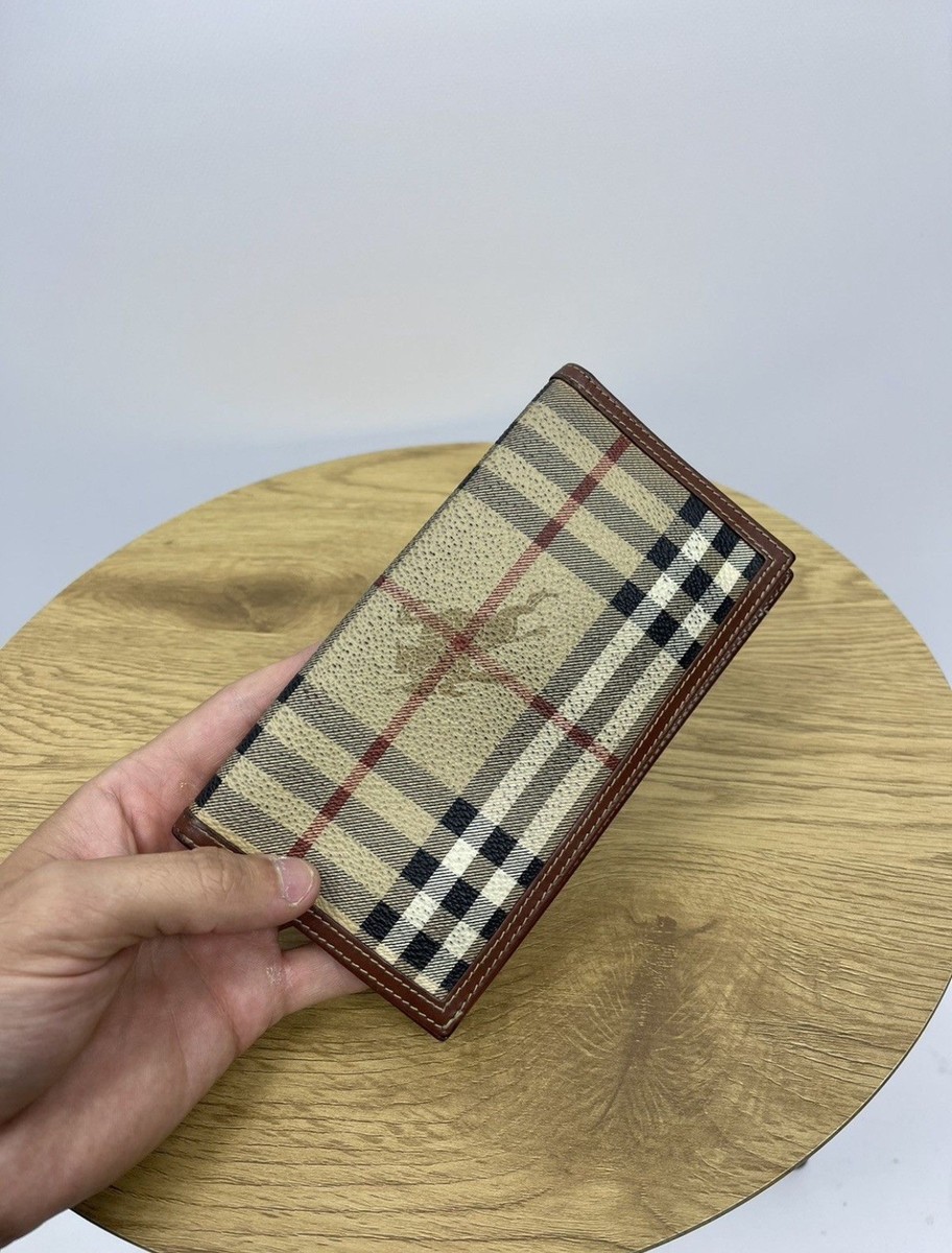 Burberry London Wallet Vintage 90s Nova Check Brown | eBay